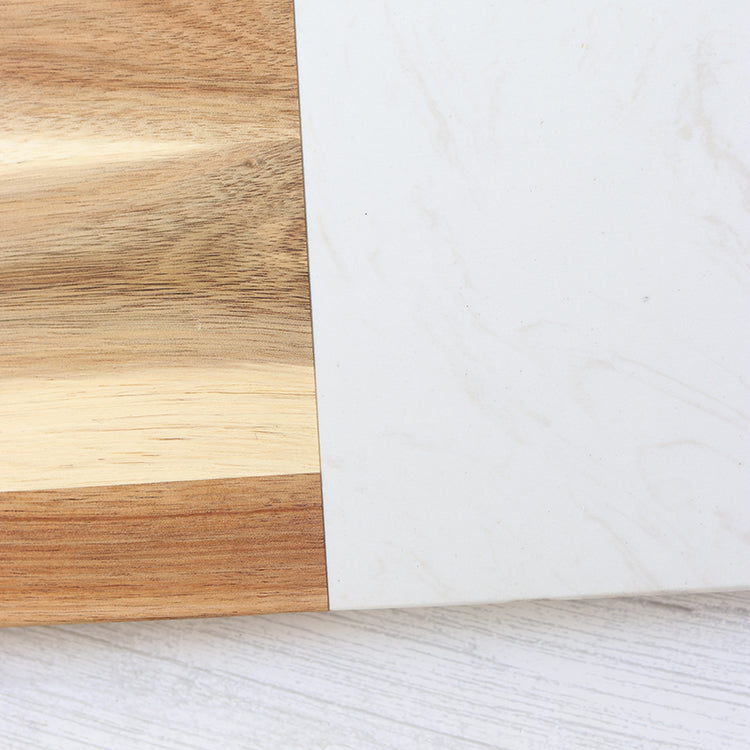 Postrežna deska akacija-marmor, bela, pravokotna